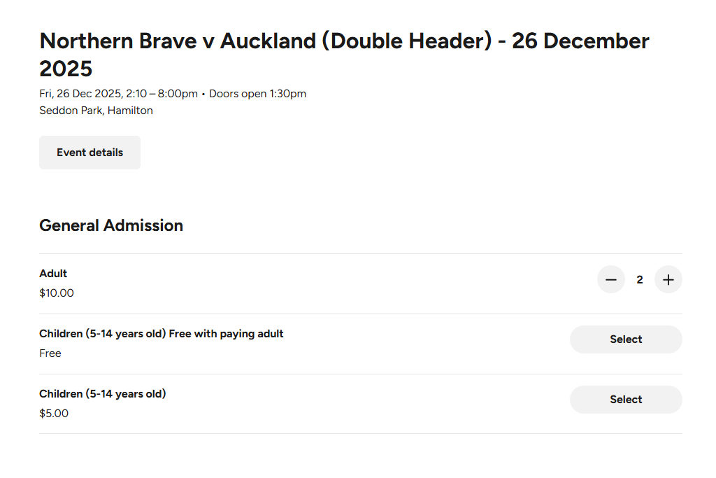 Select the Number of Tickets Select the Number of Tickets